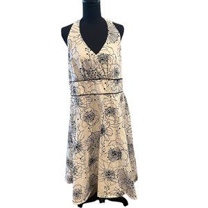 DRESS BARN: White and Black Floral Summer Dress Halter Top